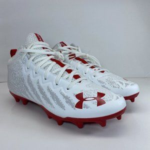 Under Armour Spotlight 4D Foam Football Cleats White Red 3023963-101 Size 10.5